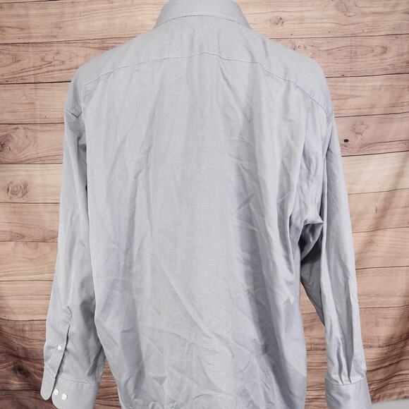 Joseph Abboud Shirt Mens 18.5 34/35 Gray Non Iron Classic Fit Dress Long Sleeve - Picture 4 of 7